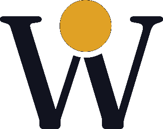 Studio Woestenburg Logo: Monogramm W mit goldenem Punkt